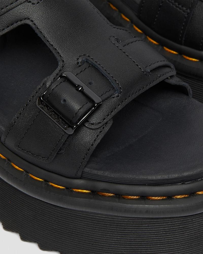 Dr Martens Giavanna Lær Platform Gladiatorsandaler Dame Svarte | Norge 491HAP